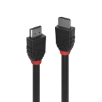 Lindy Black Line - Cavo HDMI con Ethernet - HDMI maschio a HDMI maschio - 1 m - tripla schermatura - nero - di forma rotonda, supporto 4K
